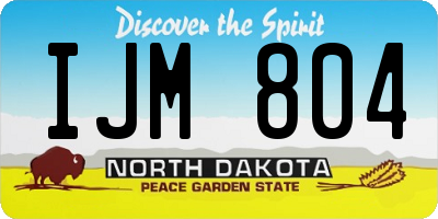 ND license plate IJM804