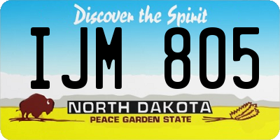 ND license plate IJM805