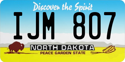 ND license plate IJM807