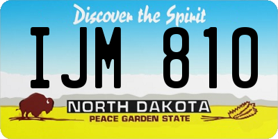 ND license plate IJM810