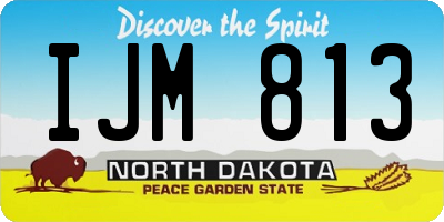ND license plate IJM813