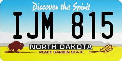 ND license plate IJM815