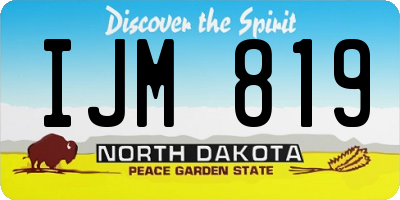 ND license plate IJM819