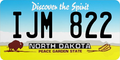 ND license plate IJM822