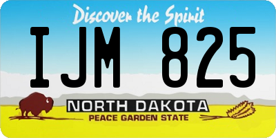 ND license plate IJM825