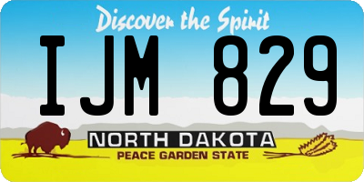 ND license plate IJM829