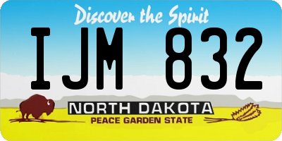 ND license plate IJM832