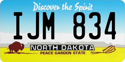 ND license plate IJM834