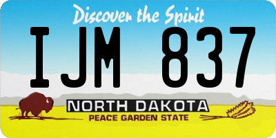ND license plate IJM837
