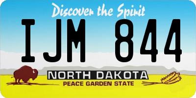 ND license plate IJM844