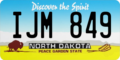 ND license plate IJM849