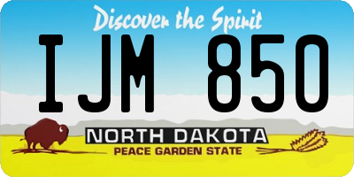 ND license plate IJM850