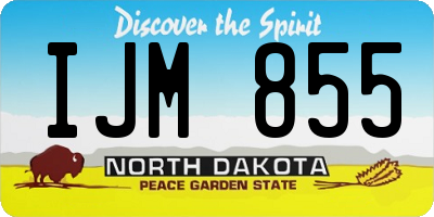 ND license plate IJM855