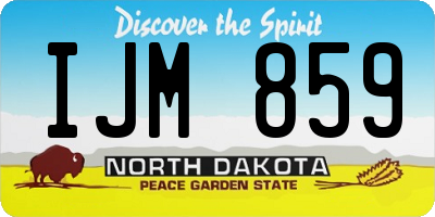 ND license plate IJM859