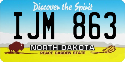 ND license plate IJM863