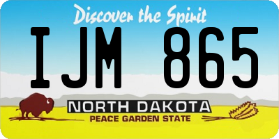 ND license plate IJM865