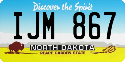 ND license plate IJM867