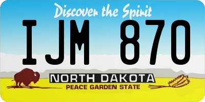ND license plate IJM870
