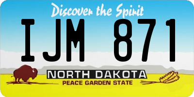 ND license plate IJM871