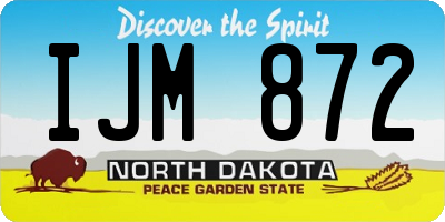 ND license plate IJM872
