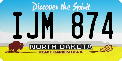 ND license plate IJM874