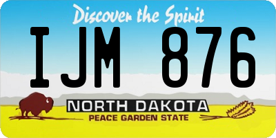 ND license plate IJM876