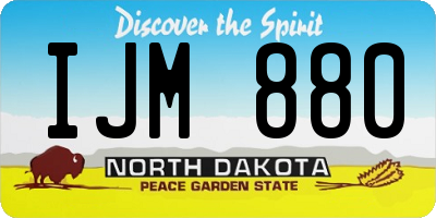 ND license plate IJM880