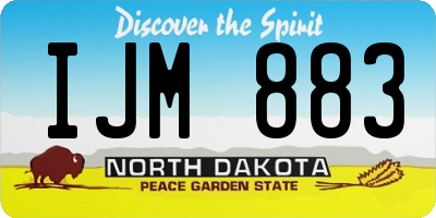 ND license plate IJM883
