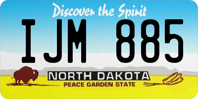 ND license plate IJM885