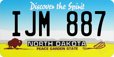 ND license plate IJM887