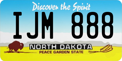 ND license plate IJM888