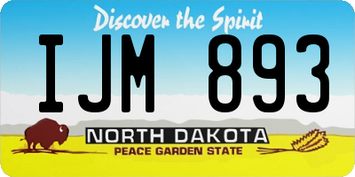 ND license plate IJM893