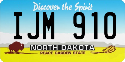 ND license plate IJM910