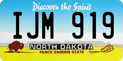 ND license plate IJM919