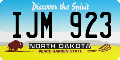 ND license plate IJM923