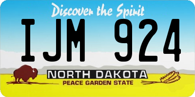 ND license plate IJM924