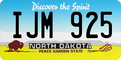 ND license plate IJM925