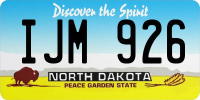 ND license plate IJM926