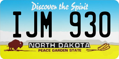 ND license plate IJM930