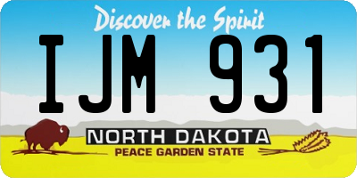 ND license plate IJM931