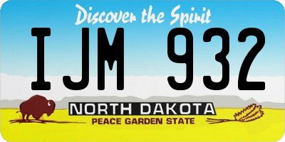 ND license plate IJM932
