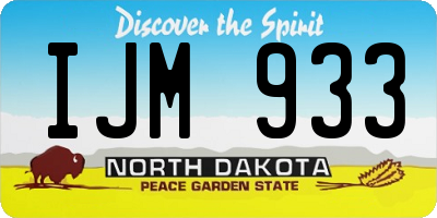 ND license plate IJM933
