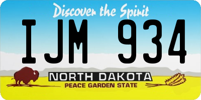 ND license plate IJM934