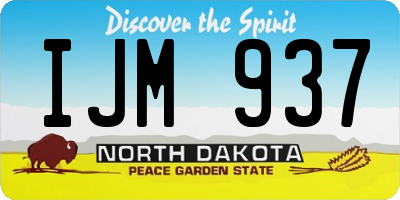 ND license plate IJM937