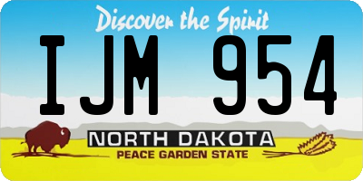 ND license plate IJM954