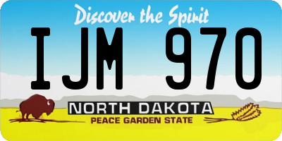 ND license plate IJM970
