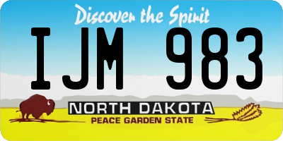 ND license plate IJM983