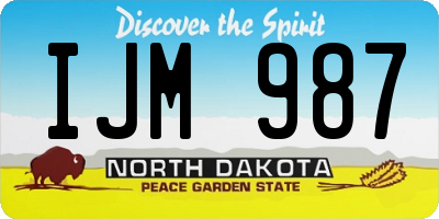 ND license plate IJM987