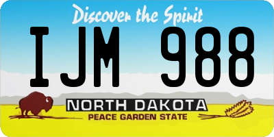 ND license plate IJM988