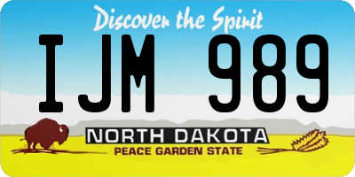 ND license plate IJM989